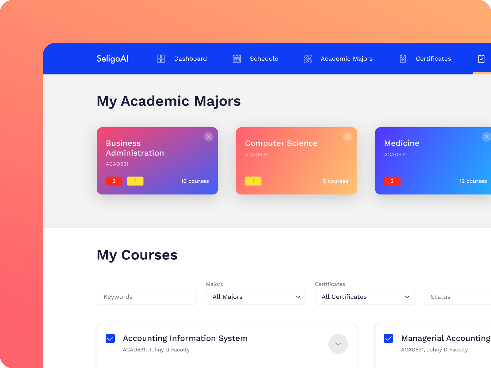 SeligoAI student management platform